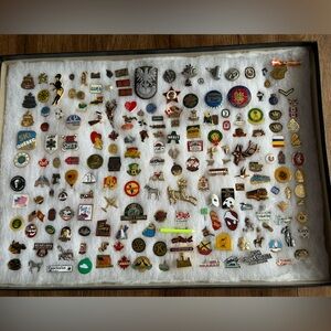 Vintage Pin Collection with Various Designs 185 pieces